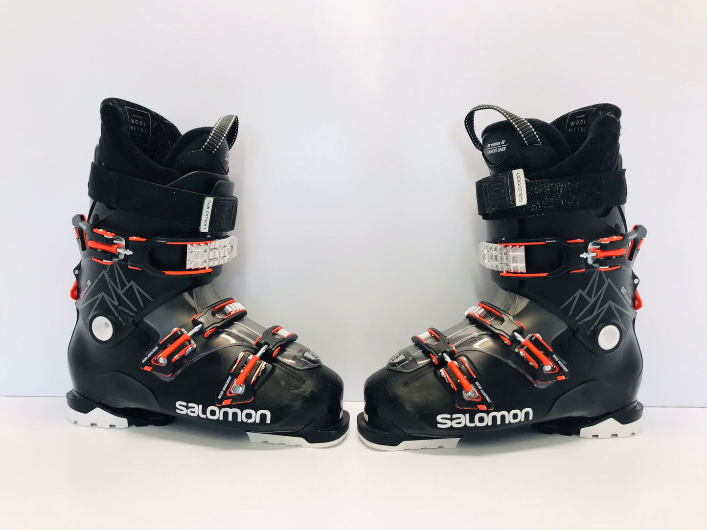 Ski Boots Mondo Size 28.5 Men's Size 10.5  328 mm Salomon Hike Ride Switch Black White Orange Like New