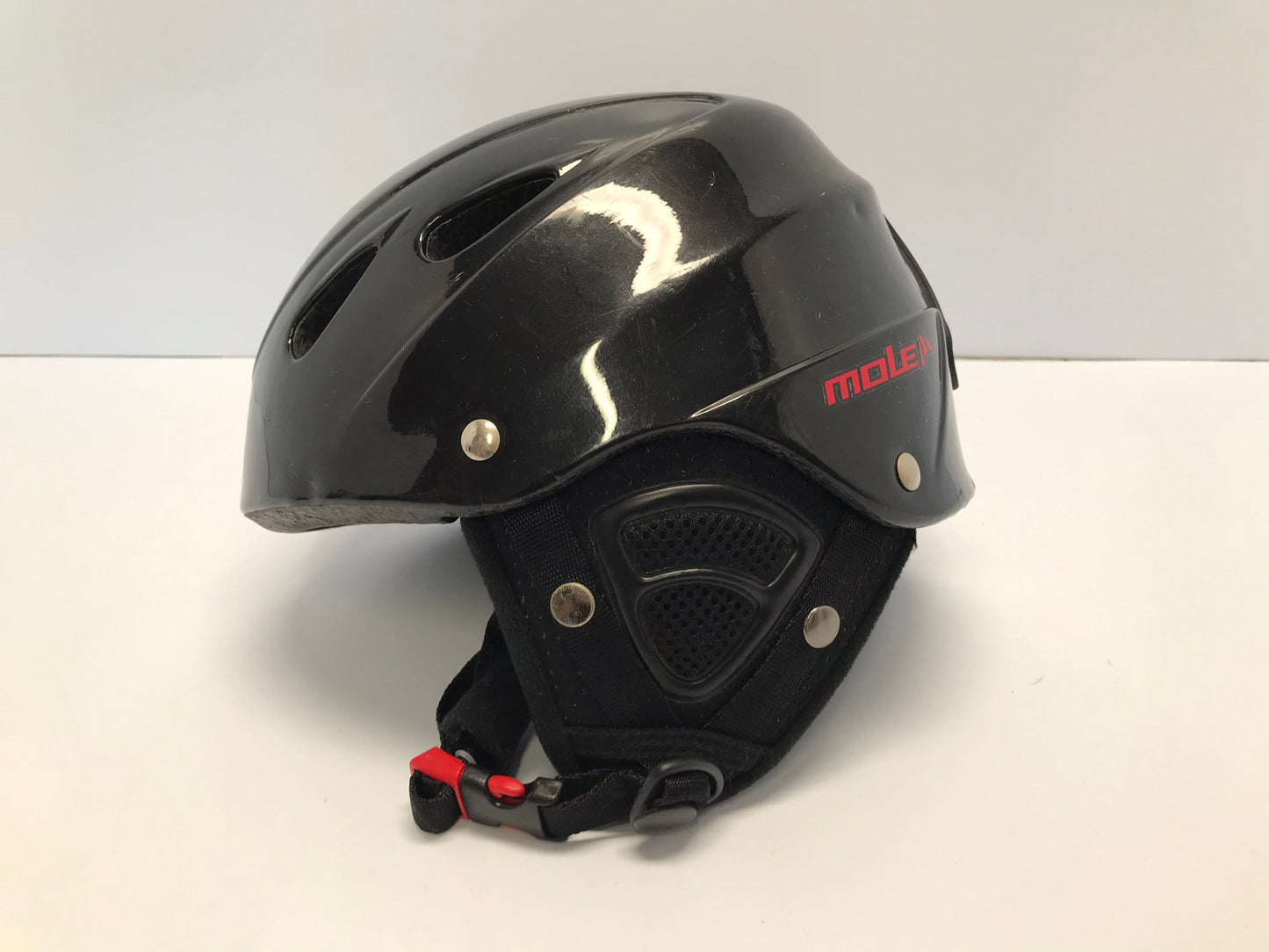 Ski Helmet Child Size 4-7 Mole Black Red Excellent