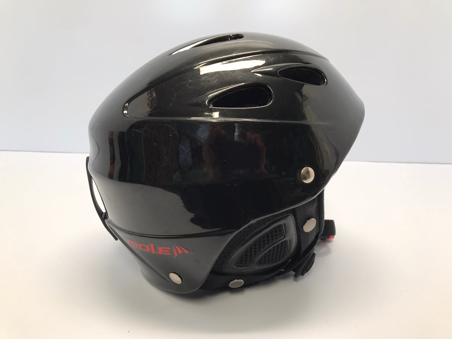 Ski Helmet Child Size 4-7 Mole Black Red Excellent