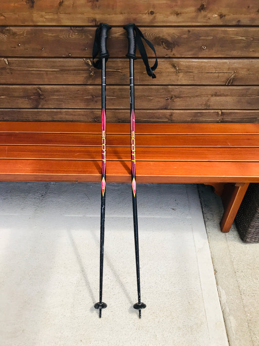 Ski Poles Adult Size 48in 120cm Scott Black Red