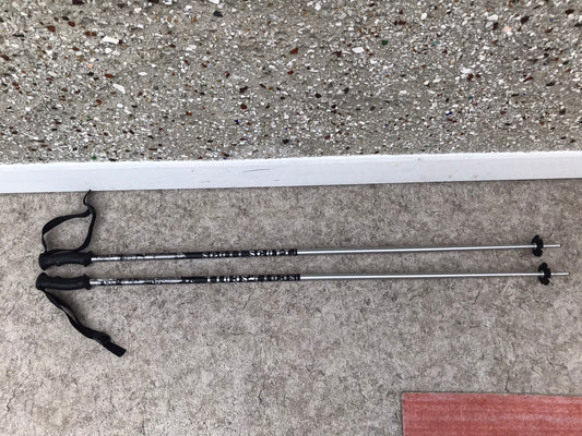 Ski Poles Adult Size 52 inch 130 cm Scott Grey Black Chrome Rubber Handle Excellent