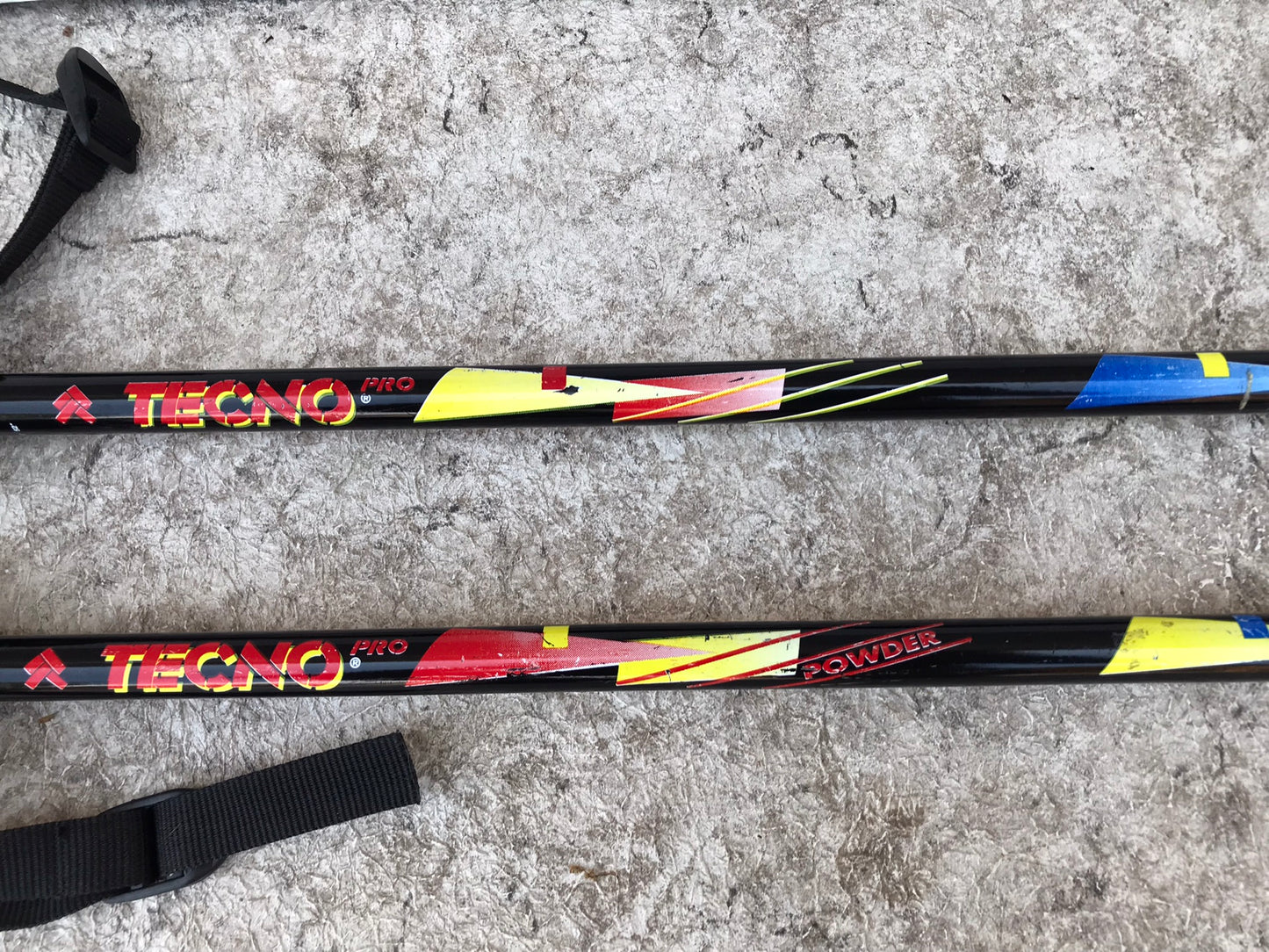 Ski Poles Adult Size 52 inch 130 cm Tecno Pro Black Red Yellow Blue