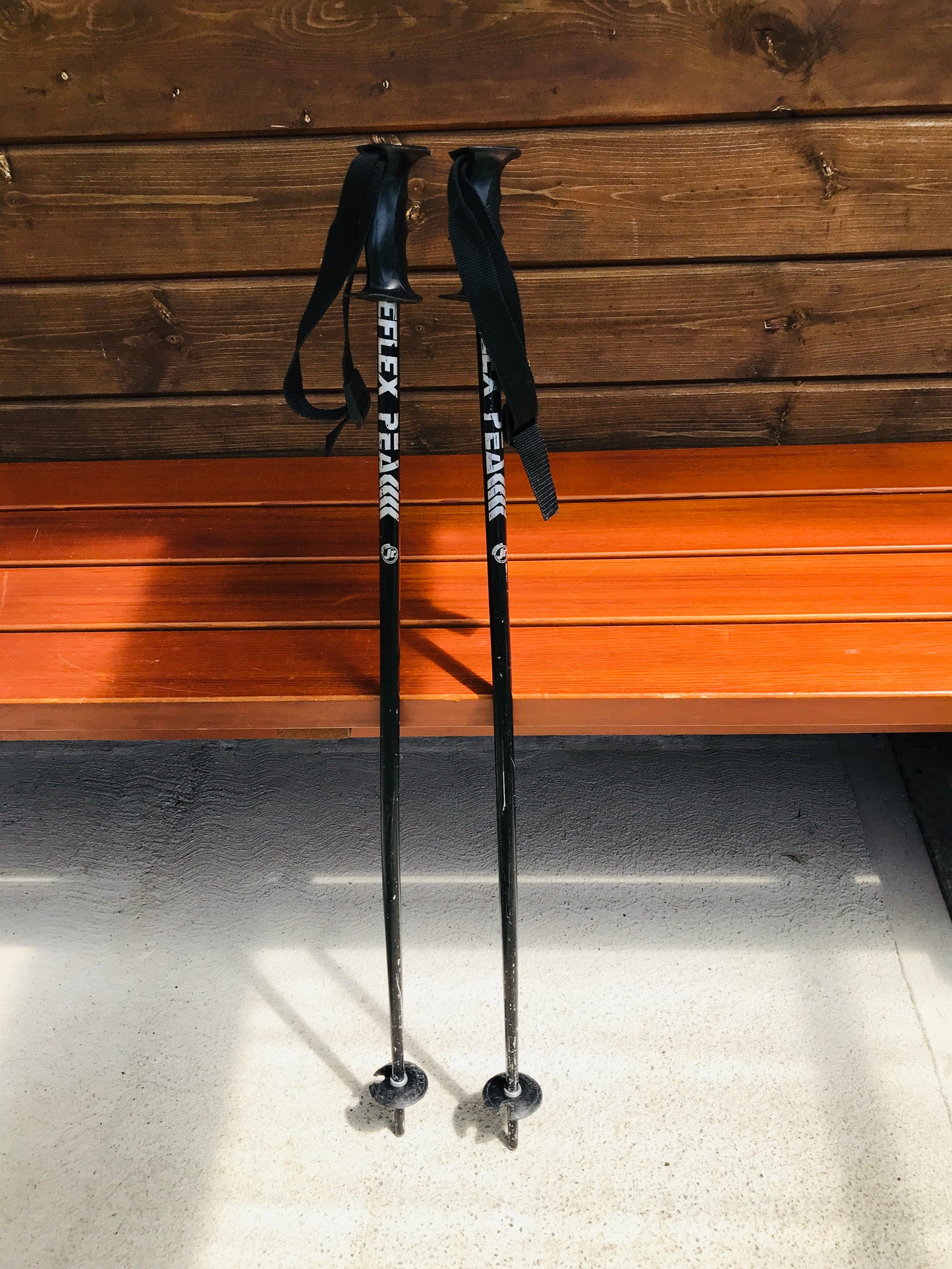 Ski Poles Child Size 34in 105cm Flex Peale Black Grey