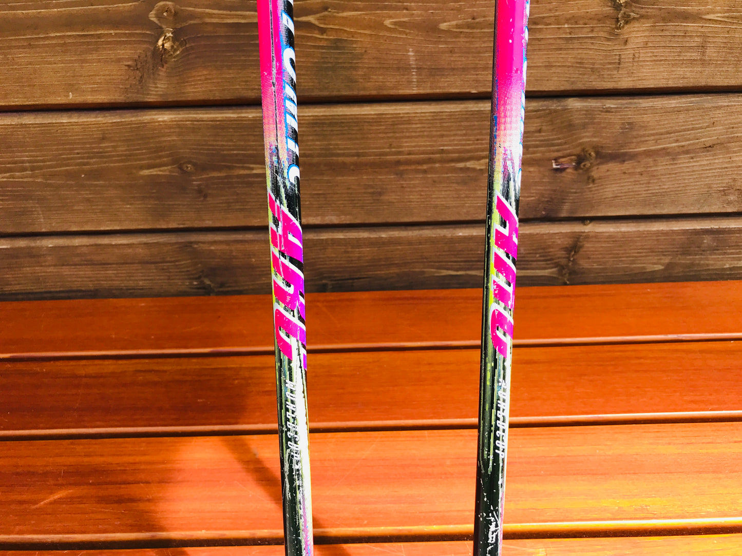 Ski Poles Child Size 39in 100cm Atomic Black Yellow Pink