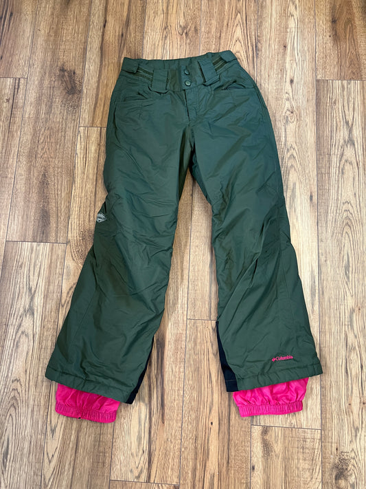 Snow Pants Child Size 10-12 Columbia Adjustable Waist Sage Pink Excellent