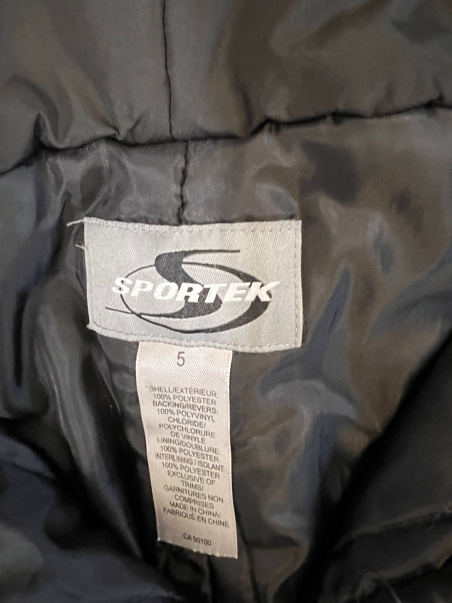 Snow Pants Child Size 5 Black With Bib Sportek Excellent