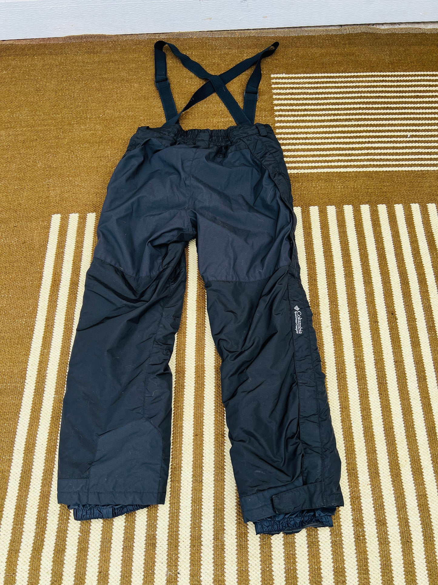 Snow Pants Men's Size Large Columbia With Straps Zippers Up Leg Black Outstanding Quality