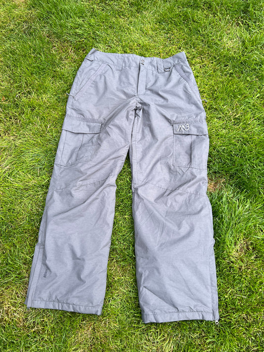 Snow Pants Men's Size Large M3 Aqua Base Steel Grey Adjustable Waist New With Tags