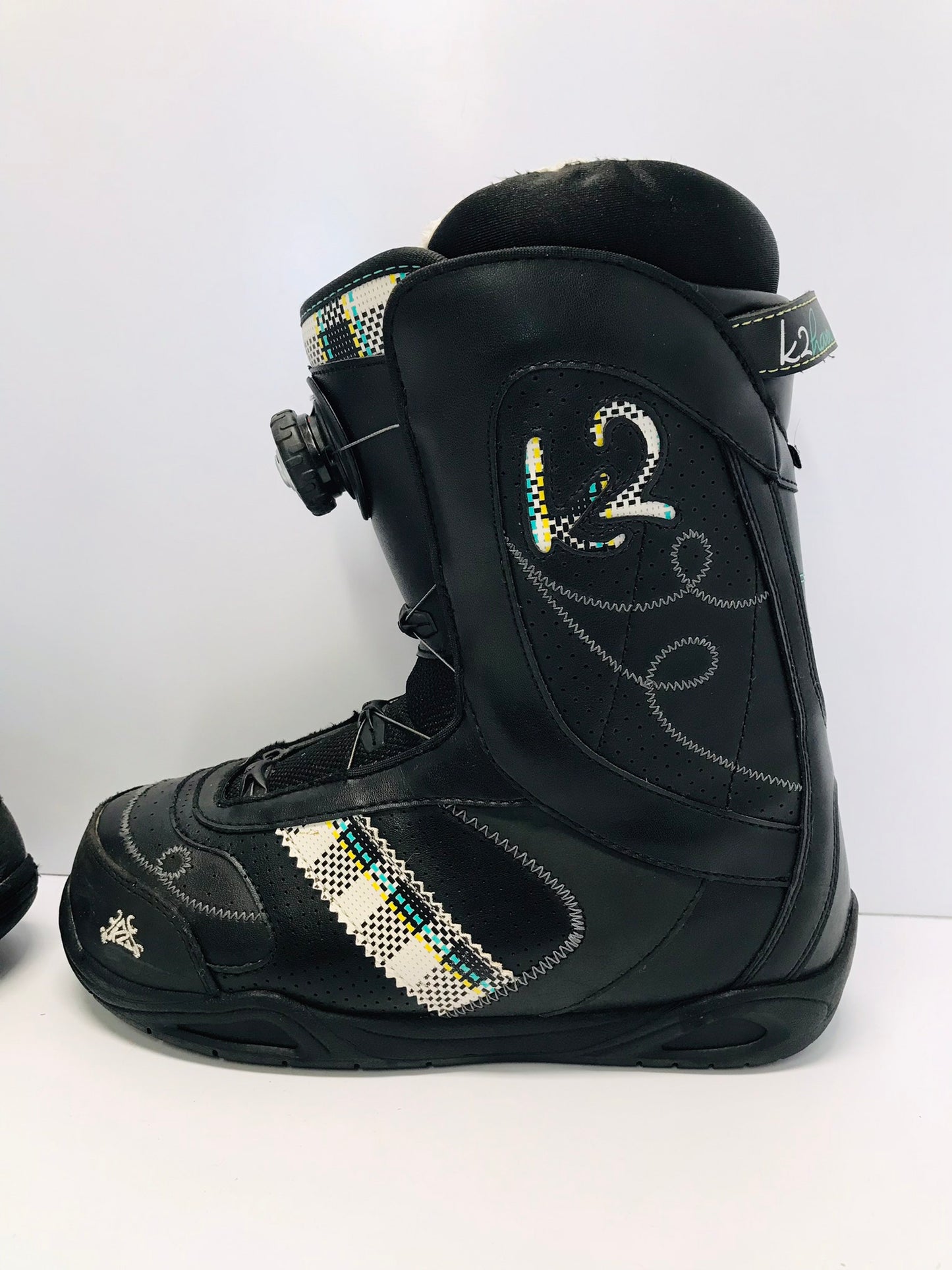 Snowboarding Boots Ladies Size 8 K-2 Haven Black Teal Minor Wear