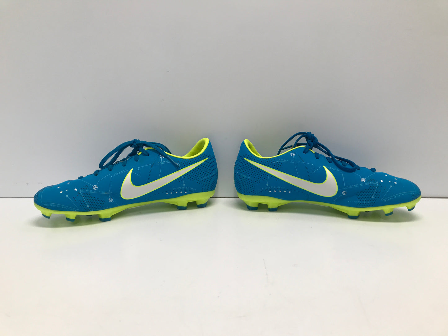 Soccer Shoes Cleats Child Size 2 Nike Neymar Mercurial Blue Lime Like New