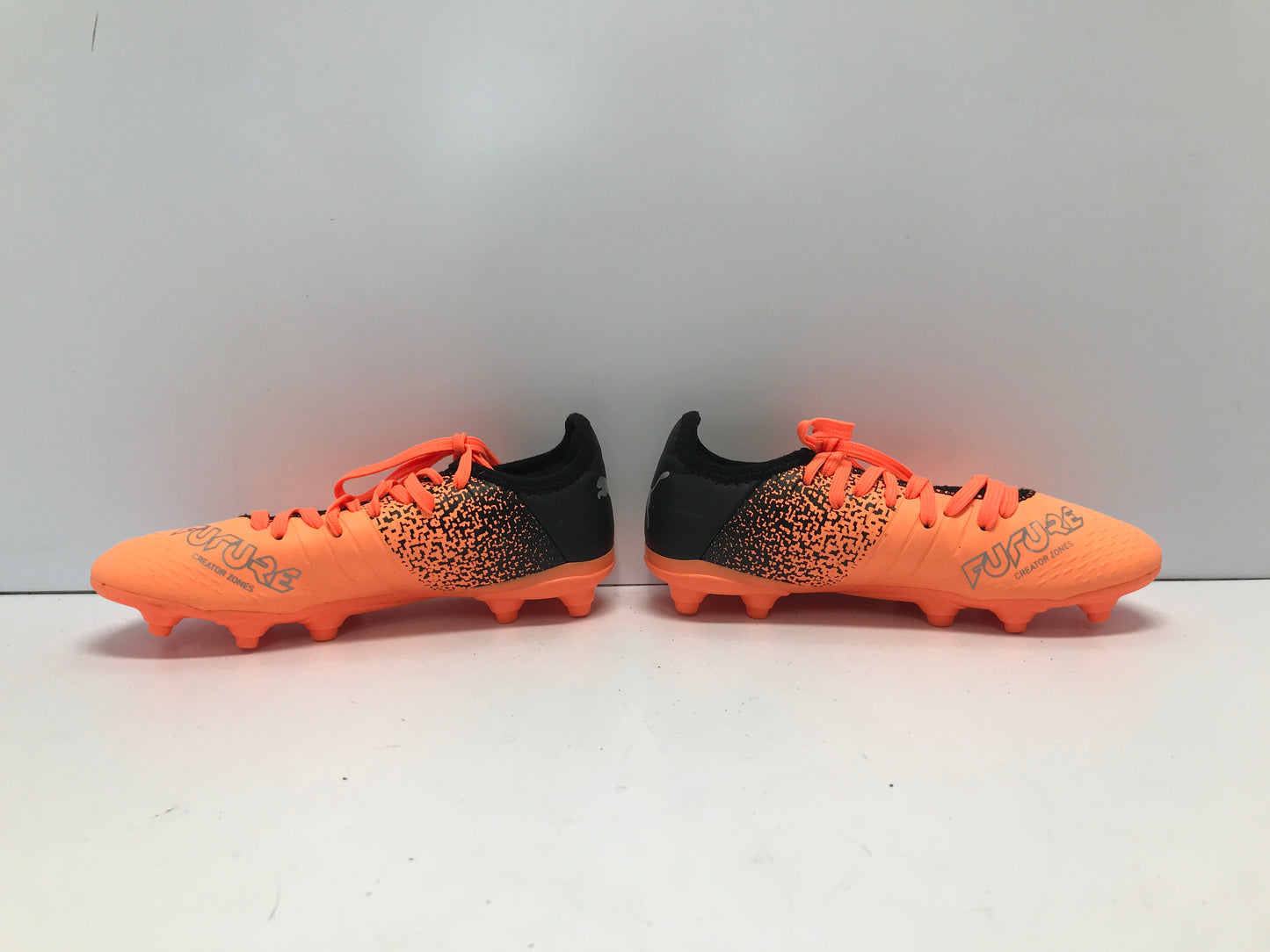 Soccer Shoes Cleats Child Size 2 Puma Future Tangerine Black Excellent