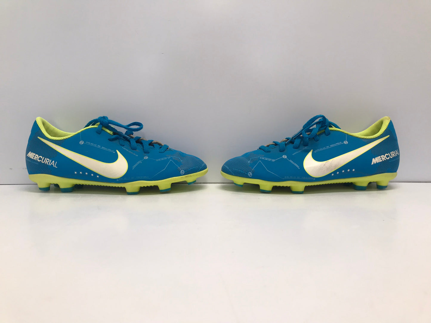 Soccer Shoes Cleats Child Size 3 Nike Murcurial Nemar Blue Lime Excellent