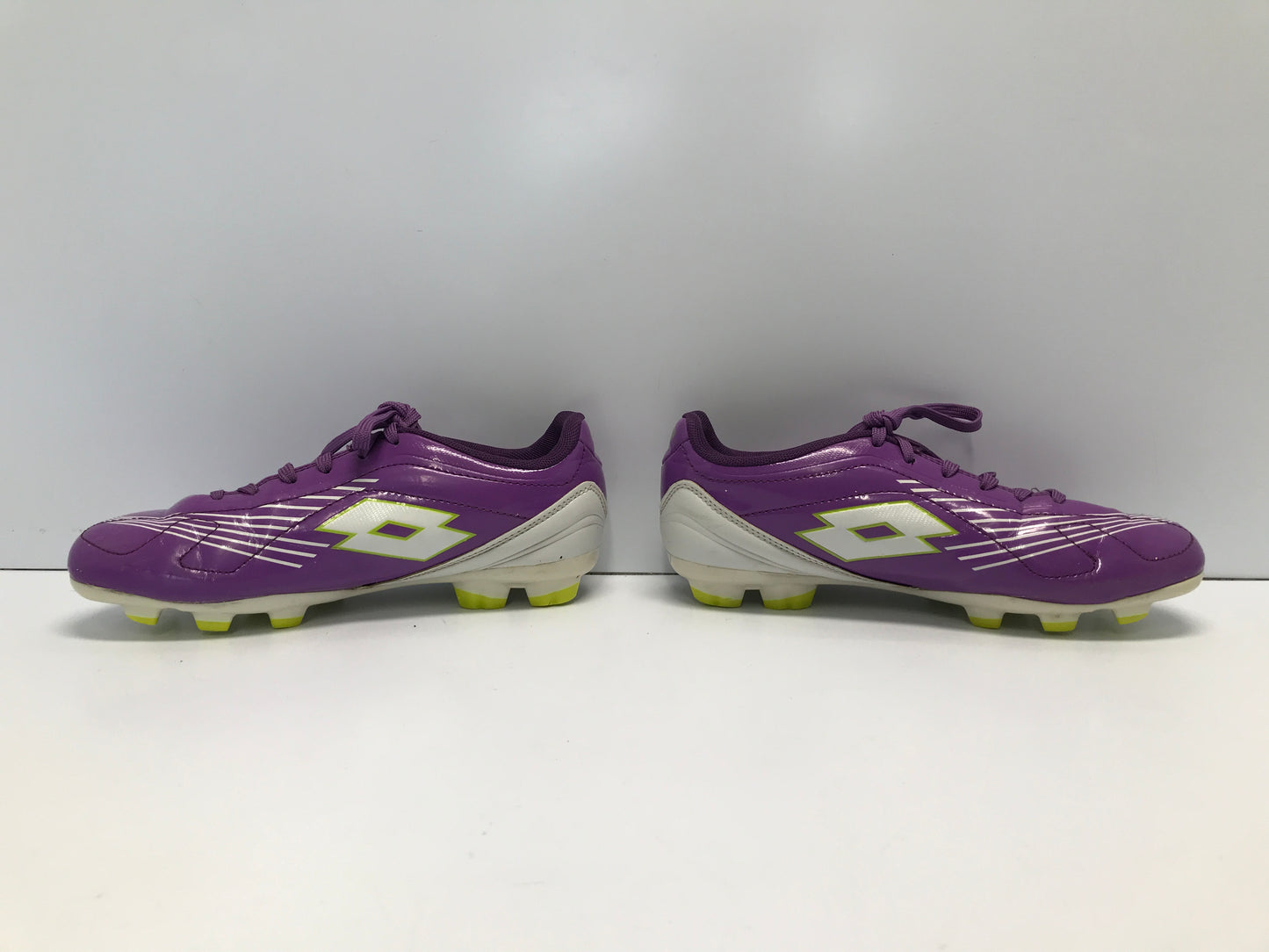 Soccer Shoes Cleats Child Size 4 Lotto Purple Lime White Excellent