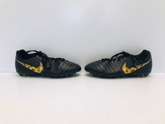 Soccer Shoes Cleats Men's Size 6 Nike Tiempo Black Gold Excellent