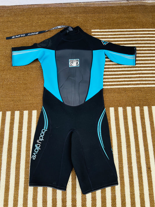 Wetsuit Ladies Women's Size 9-10 Body Glove  2-3mm Black Aqua Blue Surf Paddle Kayak