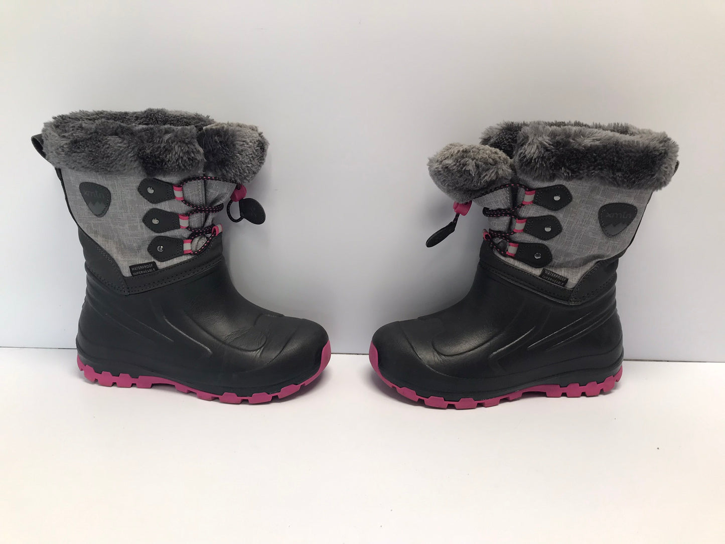 Winter Boots Child Size 2 Canadian Waterproof Grey Pink