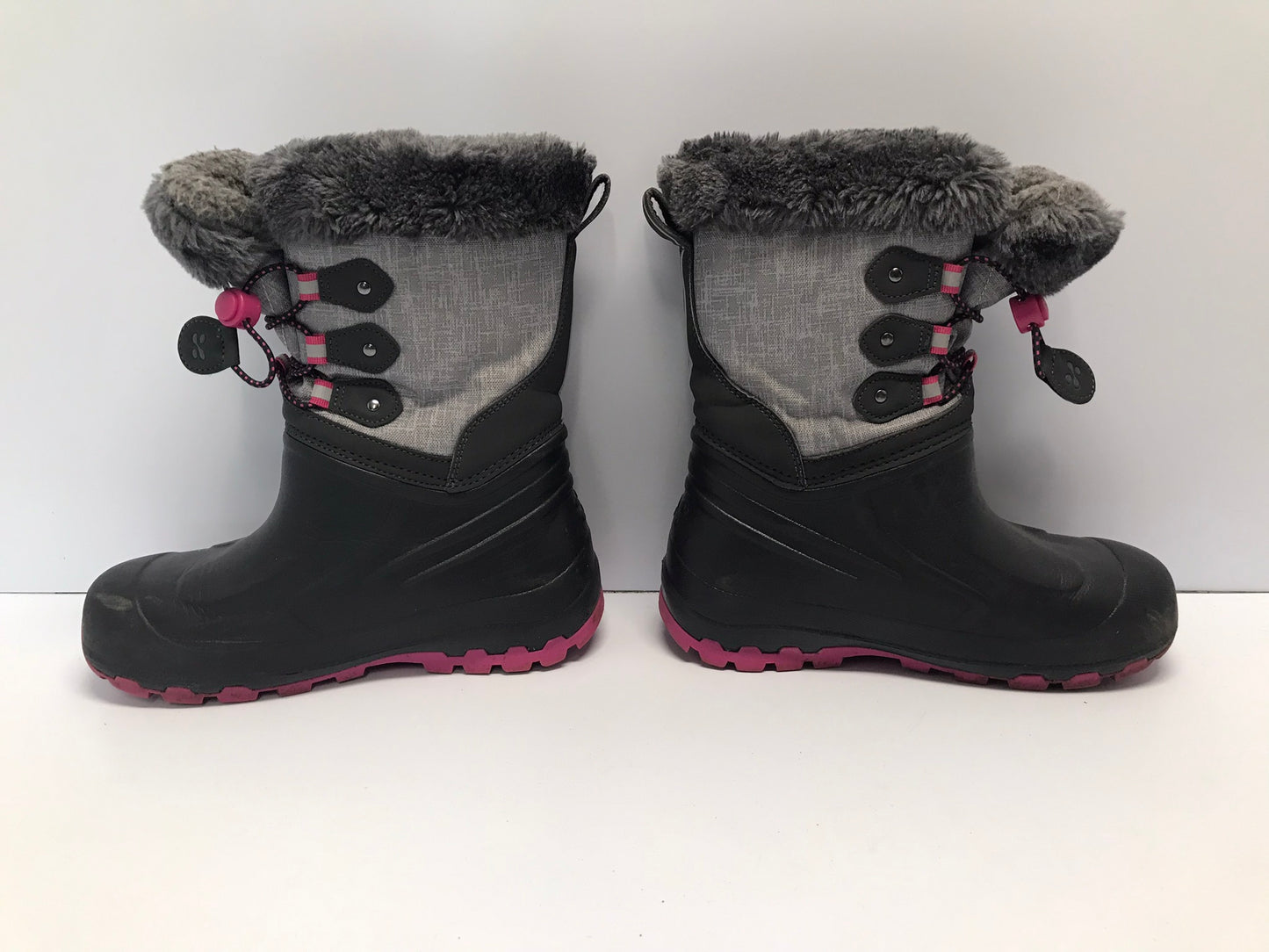 Winter Boots Child Size 2 Canadian Waterproof Grey Pink