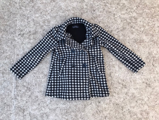 Winter Coat Child Size 4-5 Dress Coat Nicole Miller Black White New Demo Model