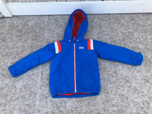 Winter Coat Child Size 7 Helly Hansen With Ski Snow Belt Water and Wind Proof Blue and Orange  New