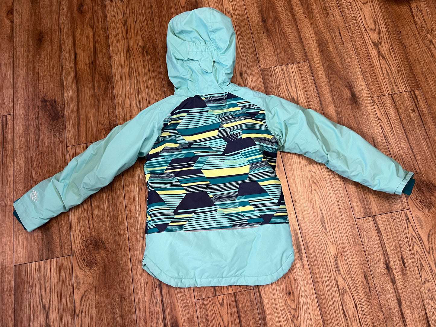 Winter Coat Ski Jacket Child Size 7-8 Columbia Teal With Ski Snow Belt