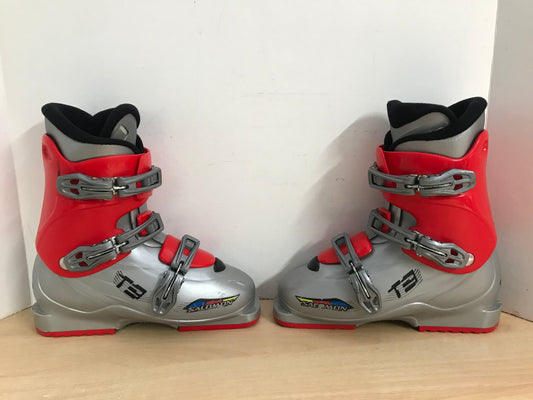 Ski Boots Mondo Size 24.5 Men's Shoe Size 7 Ladies Size 8 Mondo 285 mm Salomon Grey Red Excellent Fantastic Quality