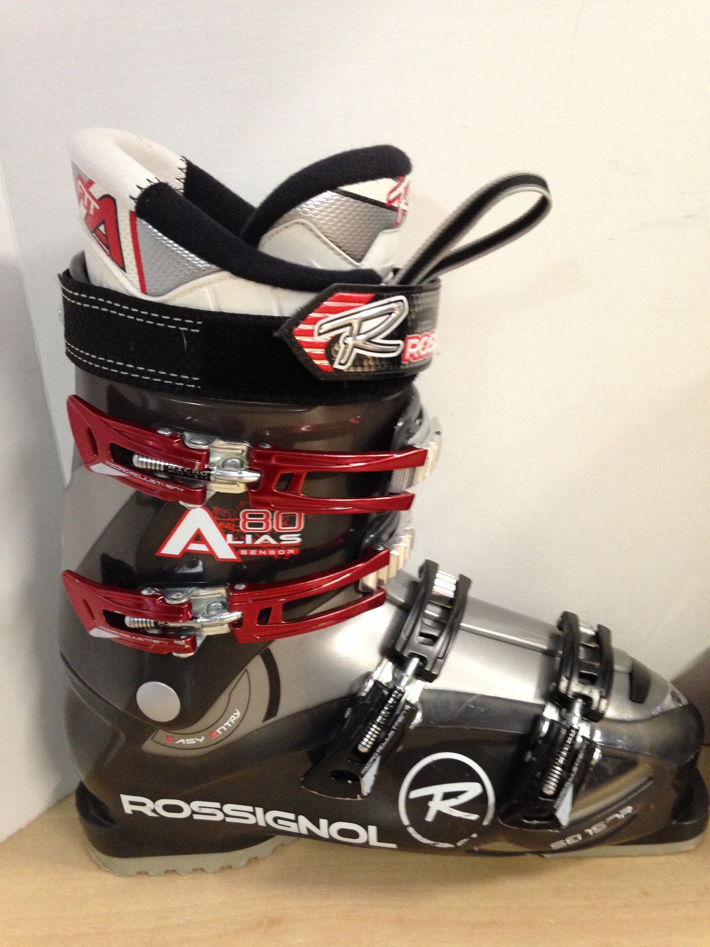 Ski Boots Mondo Size 27.5 Men's Size 9.5 Ladies Size 10.5 318 mm Rossignol Alias Black Red Grey Excellent