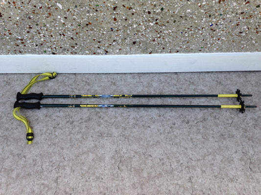 Ski Poles Adult Size 48 inch Ice USA Gold Cup World Team Green Yellow Rubber Handles Excellent