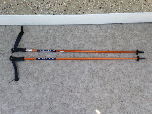 Ski Poles Adult Size 48 inch Smith Series 4 Orange Blue Rubber Handles Excellent