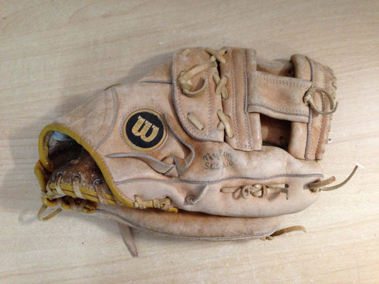 Baseball Glove Adult Size 13 inch Wilson Leather Tan Fits on Left Hand