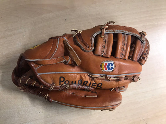 Baseball Glove Adult Size 13.5 inch Cooper Deep Pocket Brown Leather Fits on Left Hand