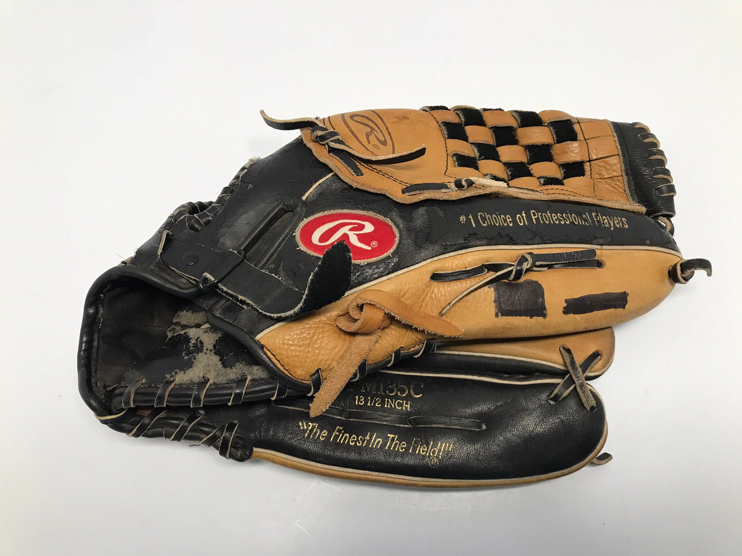 Baseball Glove Adult Size 13.5 inch Rawlings Signature Series  Leather Fits on Left Hand Excellent