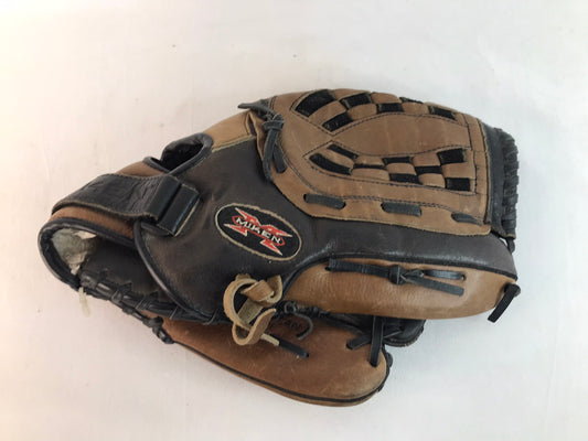 Baseball Glove Adult Size 13  inch Miken Soft Leather Black Brown Fits on Left Hand Outstanding Quality