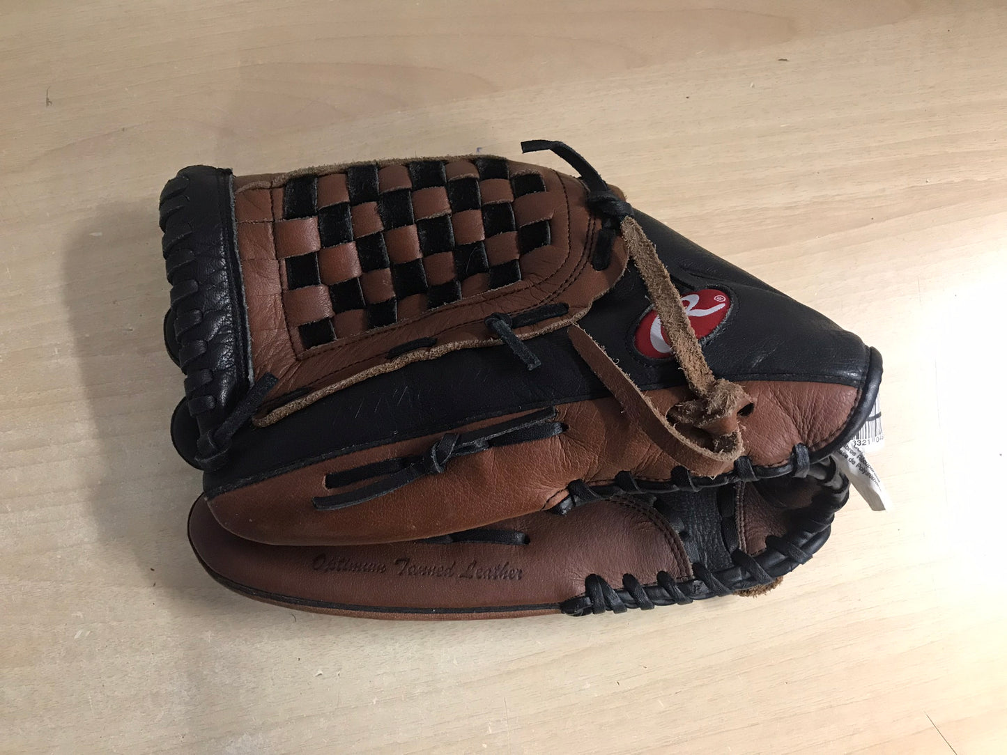 Baseball Glove Adult Size 13 inch Rawlings Black Brown All Leather Fits RIGHT Hand New Demo Model