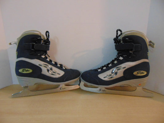 Figure Skates Ladies Size 7 Softec Soft Skates Marine Blue and Navy