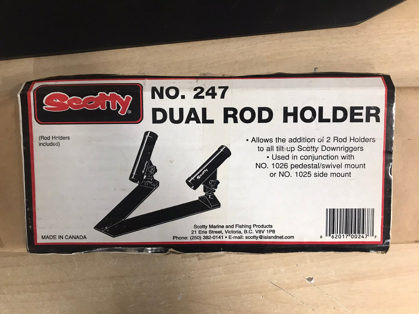 Fishing Adventures Scotty Dual Fishing Rod Holder Bracket Aluminum New In Package