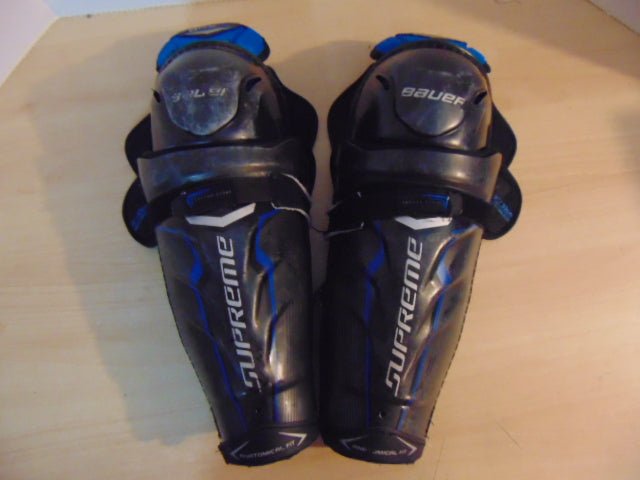 Hockey Shin Pads Child Size 13 inch Junior Bauer Supreme One.8 Calf Wrap Black Blue