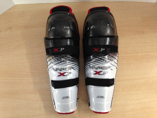 Hockey Shin Pads Child Size Junior 12 inch Bauer Vapor X3.0 Black White Red