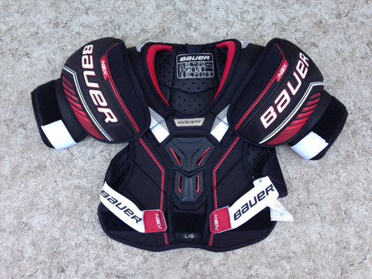 Hockey Shoulder Chest Pad Child Size Junior Large Bauer Black Red New Demo Model