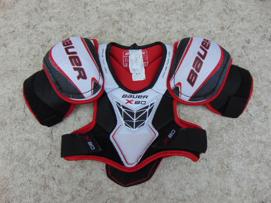 Hockey Shoulder Chest Pad Child Size Junior Small 7-8 Bauer X80 Black Red White