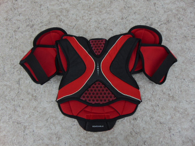 Hockey Shoulder Chest Pad Child Size Y X Large Bauer Canada Black Red