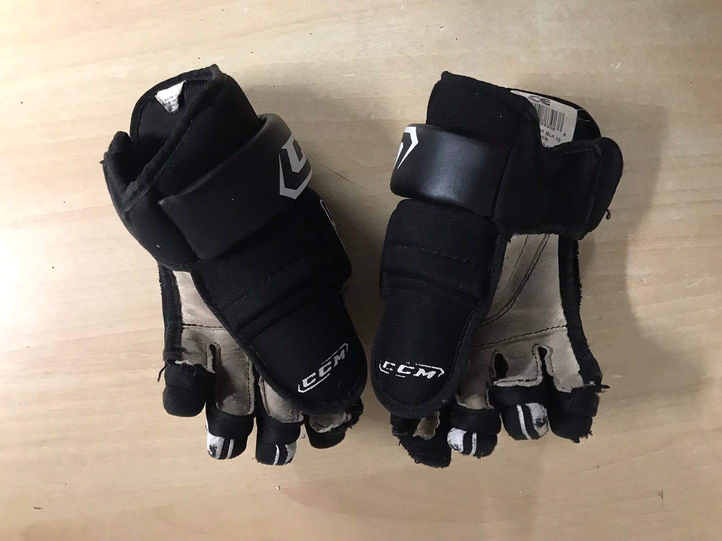 Hockey Gloves Child Size 10 inch CCM Black White Few Marks No Holes