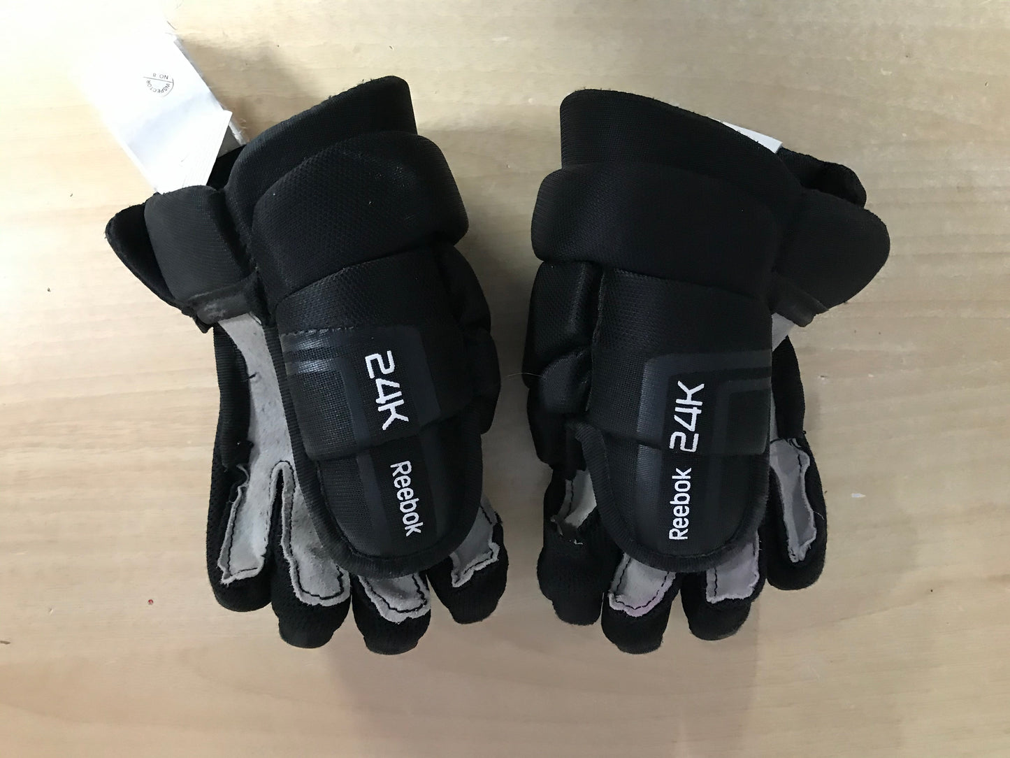 Hockey Gloves Child Size 9 inch Reebok 24K Black Excellent