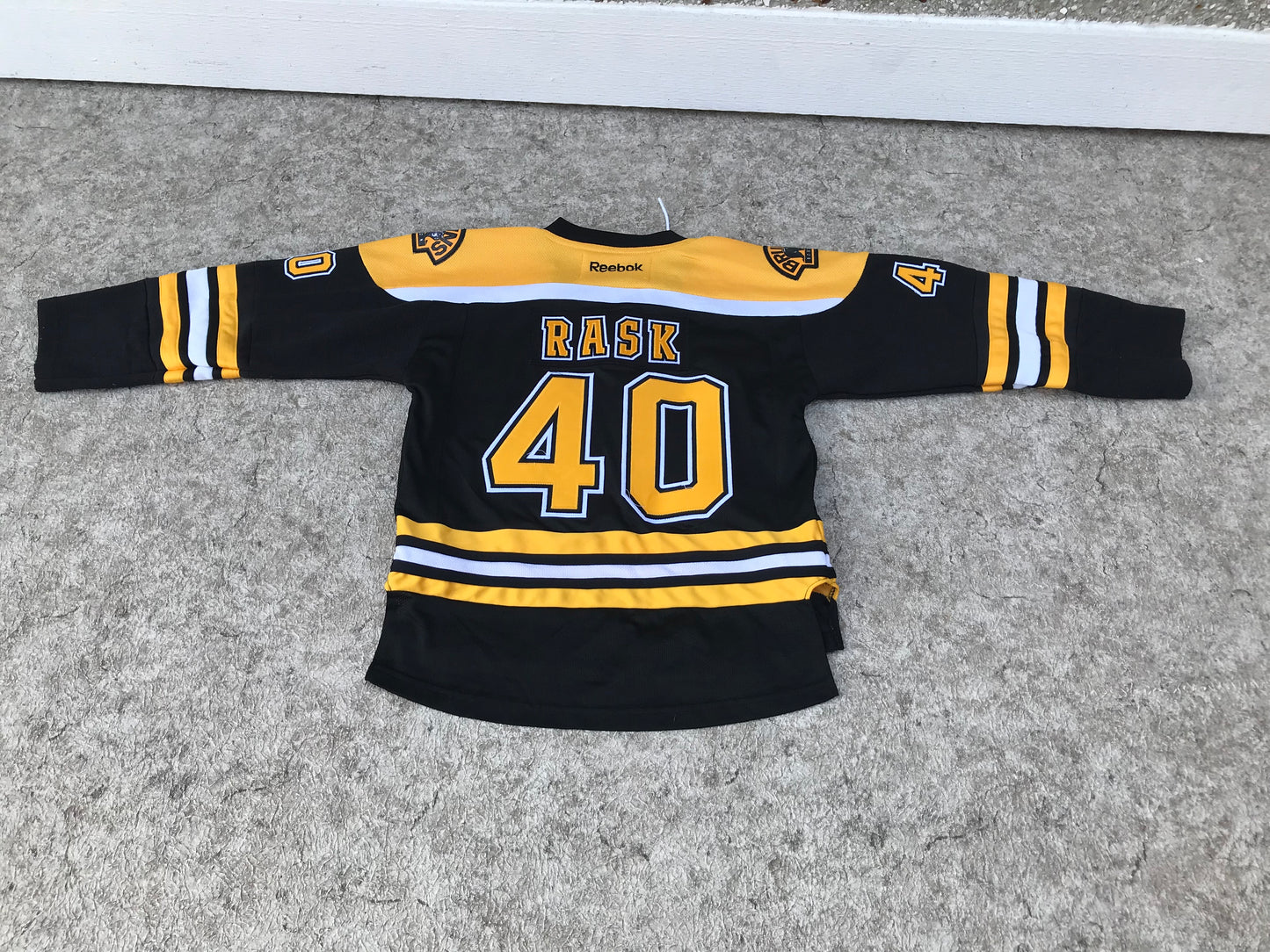 Hockey Jersey Child Size 7-8 Reebok Boston Bruins Rask Black Yellow Excellent