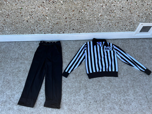 Hockey Referee Officiating B.C. Jersey and Pants Uniform CCM Adult X Small - Small As New Pants Are Hemmed and Can Come Down Excellent