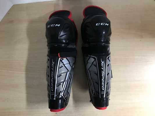 Hockey Shin Pads Child Size 11 inch CCM Jetspeed Black Red New Demo Model