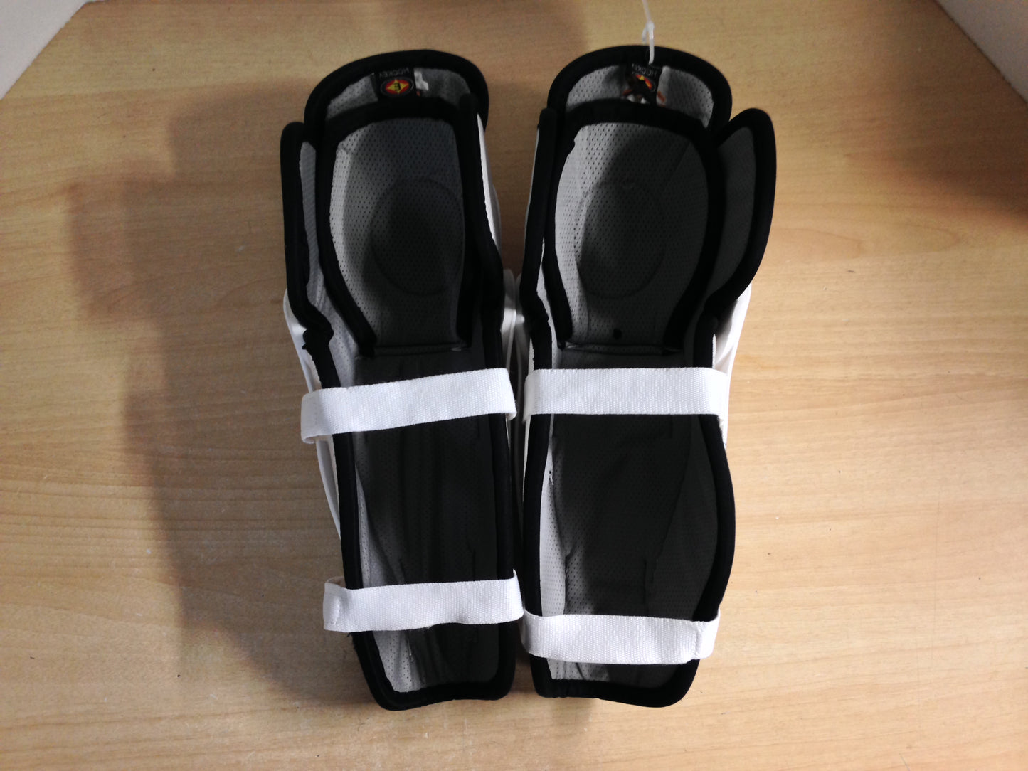 Hockey Shin Pads Child Size 11 inch Youth Easton Ideal White Grey