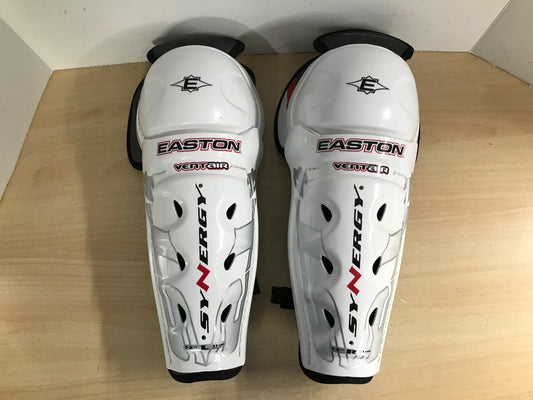 Hockey Shin Pads Child Size 12 inch Easton Vent Air Black White Grey Red As New