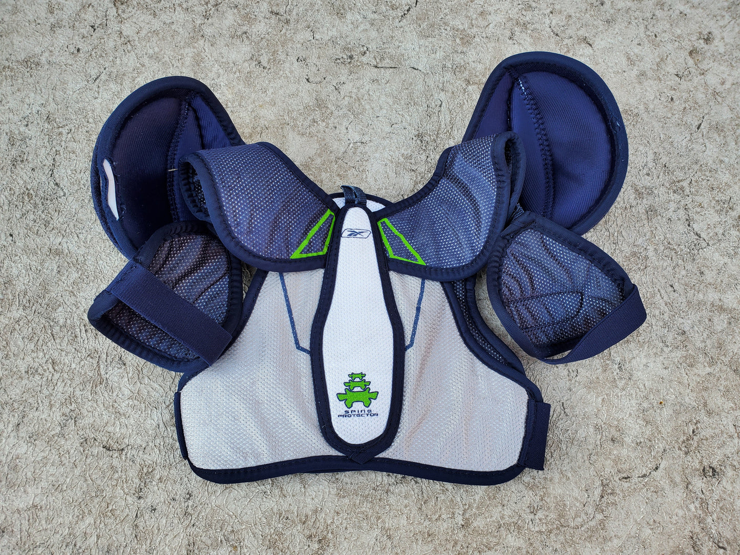 Hockey Shoulder Chest Pad Child Size Y Large Age 5-6  RBK Blue White Lime