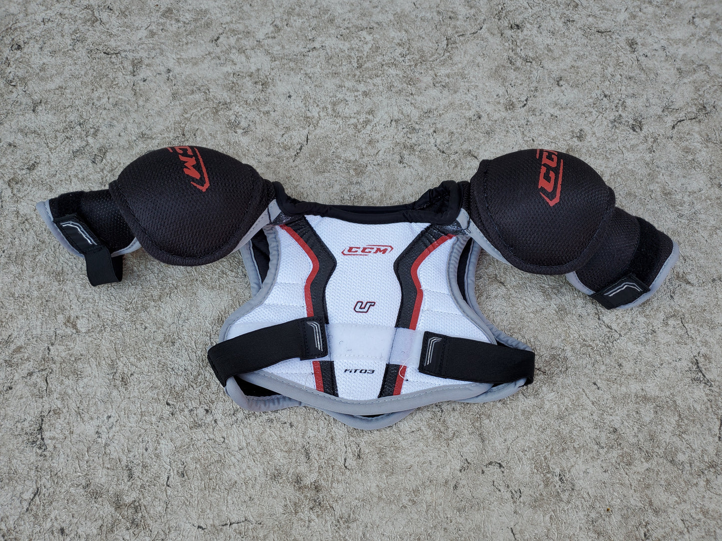 Hockey Shoulder Chest Pad Child Size Y Medium Age 4-5 CCM U Black White Red