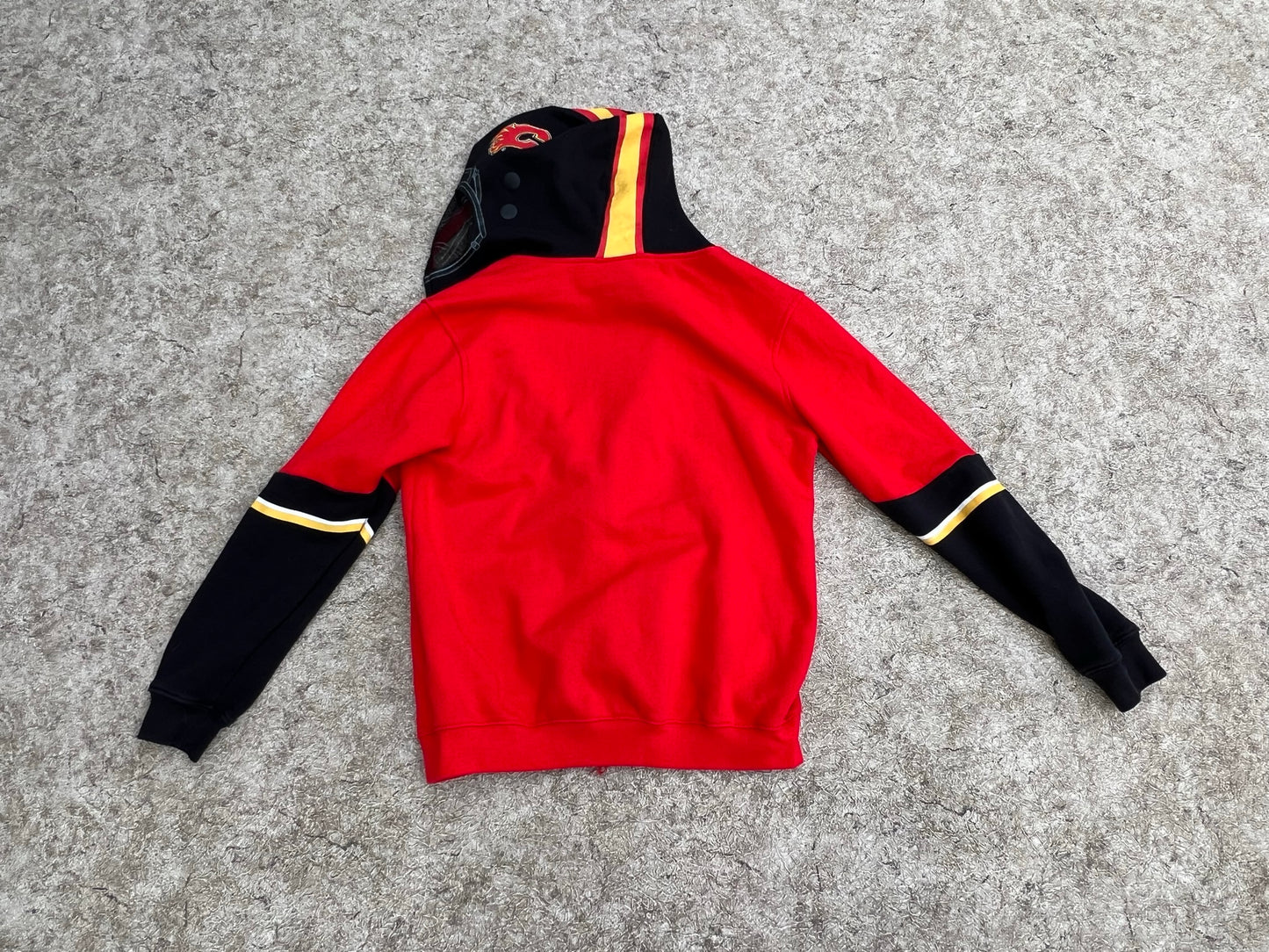 Hockey Sweatshirt Youth 14-16 Calgary Flames Reebok Face Off Goalie Mask Hooded As New RARE